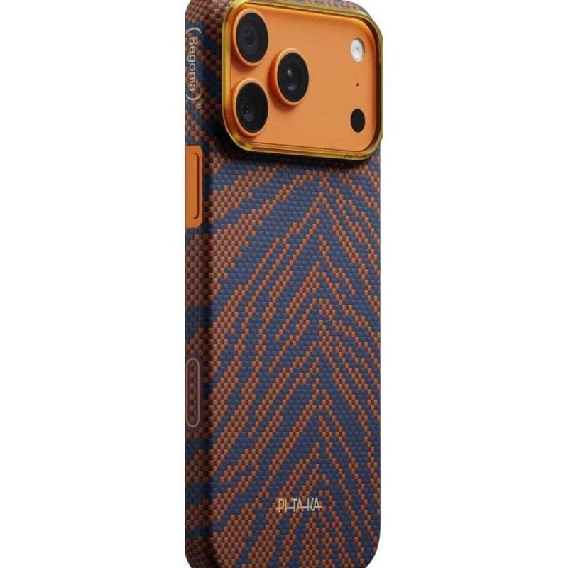 Карбонов Калъф с MagSafe Pitaka Edge Breath of Veins за iPhone 17 Pro Max – Burning Orange - Смарт джаджи Карбонов Калъф с MagSafe Pitaka Edge Breath of Veins за iPhone 17 Pro Max – Burning Orange -