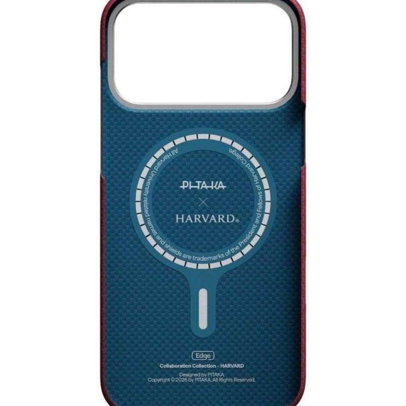 Карбонов Калъф с MagSafe Pitaka Edge Harvard Case за iPhone 17 Pro – Crimson -