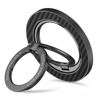 Магнитен MagSafe Пръстен и Стойка за Телефон Tech-Protect MMR800 – Carbon Black