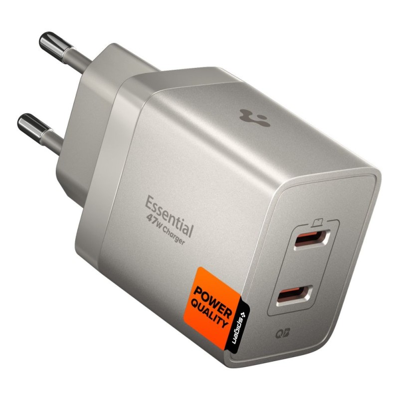 Двупортово Мрежово Бързо Зарядно Spigen ArcStation Pro 47W GaN -