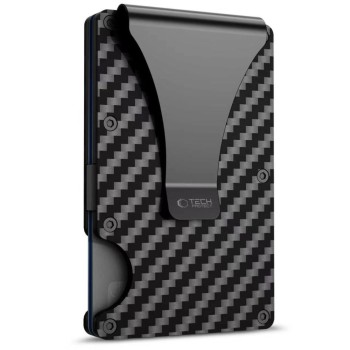 Карбонов Портфейл за Карти с RFID Защита Tech-Protect Thorn – Carbon Black