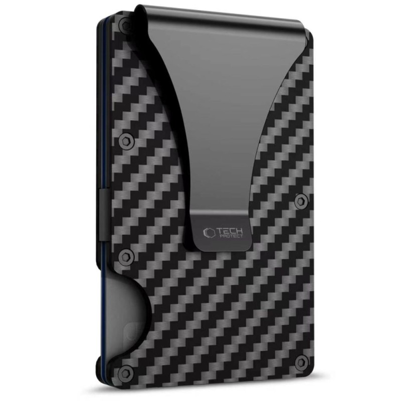 Карбонов Портфейл за Карти с RFID Защита Tech-Protect Thorn – Carbon Black -