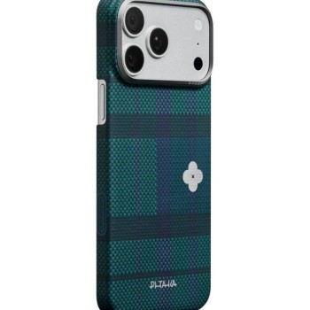 Magsafe Калъф за iPhone 17 Pro Max, Pitaka Edge Flora in Grid Case Forest Dawn