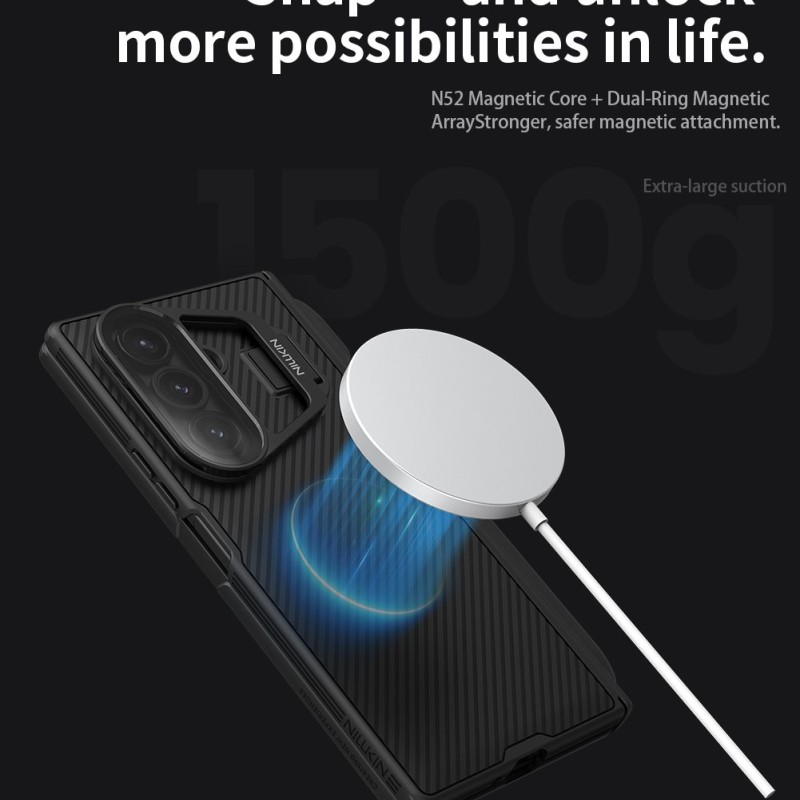 Удароустойчив Калъф Nillkin CamShield Prop за Samsung Galaxy Z Fold 7 – Сгъваем Капак за Камера / Стойка и Място за S Pen - Смарт джаджи Удароустойчив Калъф Nillkin CamShield Prop за Samsung Galaxy Z Fold 7 – Сгъваем Капак за Камера / Стойка и Място за S Pen -