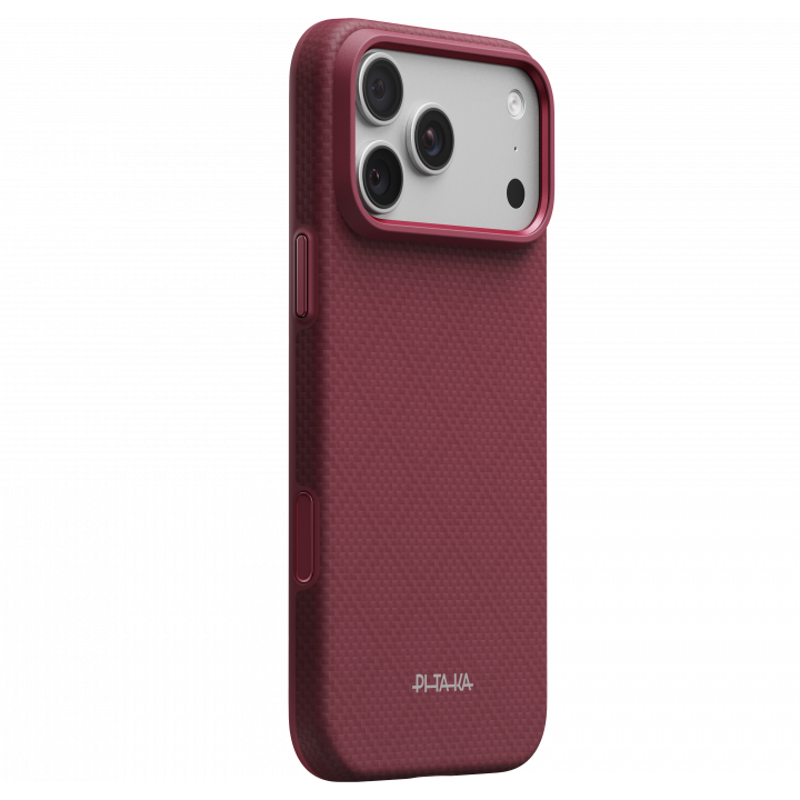 Карбонов Калъф с MagSafe Pitaka Summa Case за iPhone 18 Pro Max – Burgundy (Argyle) 03 - Смарт джаджи Карбонов Калъф с MagSafe Pitaka Summa Case за iPhone 18 Pro Max – Burgundy (Argyle) 03 -
