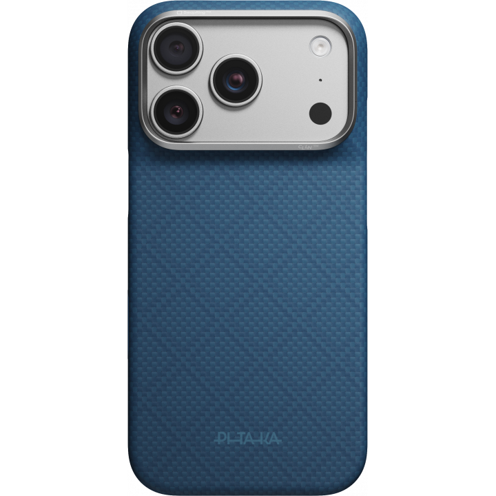 Карбонов Калъф с MagSafe Pitaka Edge Case за iPhone 18 Pro Max – Abyss Blue (Argyle) 03 -