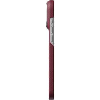 Карбонов Калъф с MagSafe Pitaka Edge Case за iPhone 18 Pro Max – Burgundy (Argyle) 02