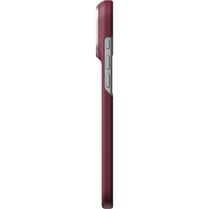 Карбонов Калъф с MagSafe Pitaka Edge Case за iPhone 18 Pro Max – Burgundy (Argyle) 02 -