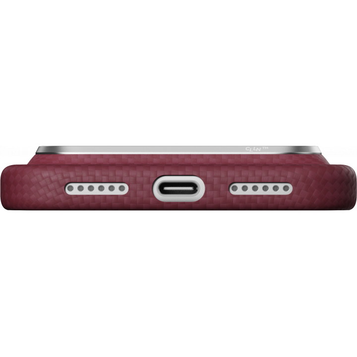 Карбонов Калъф с MagSafe Pitaka Edge Case за iPhone 18 Pro Max – Burgundy (Argyle) 02 -