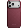 Карбонов Калъф с MagSafe Pitaka Edge Case за iPhone 18 Pro Max – Burgundy (Argyle) 02 -