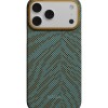 Карбонов Калъф с MagSafe Pitaka Edge Breath of Veins за iPhone 17 Pro  – Dive Green