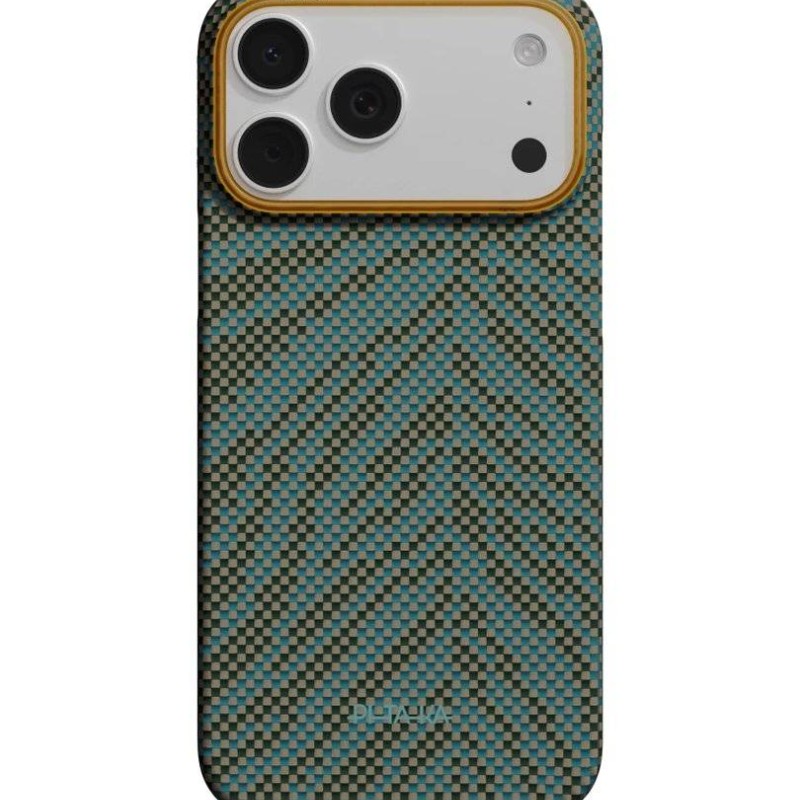 Карбонов Калъф с MagSafe Pitaka Edge Breath of Veins за iPhone 17 Pro Max – Dive Green - Смарт джаджи Карбонов Калъф с MagSafe Pitaka Edge Breath of Veins за iPhone 17 Pro Max – Dive Green -