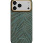 Карбонов Калъф с MagSafe Pitaka Edge Breath of Veins за iPhone 17 Pro  – Dive Green