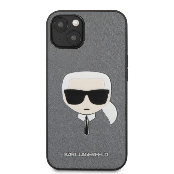 Karl Lagerfeld Saffiano Karl Head Leather Case - дизайнерски кожен кейс за iPhone 13 Pro