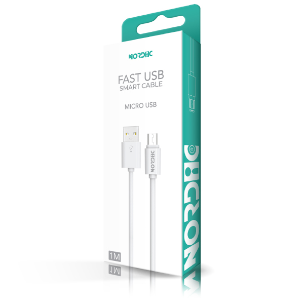 Кабел USB - Micro USB, NORDIC, 2.1A, 1м - Кабел USB - Micro USB Кабел USB - Micro USB, NORDIC, 2.1A, 1м - Кабел USB - Micro USB, NORDIC, 2.1A, 1м