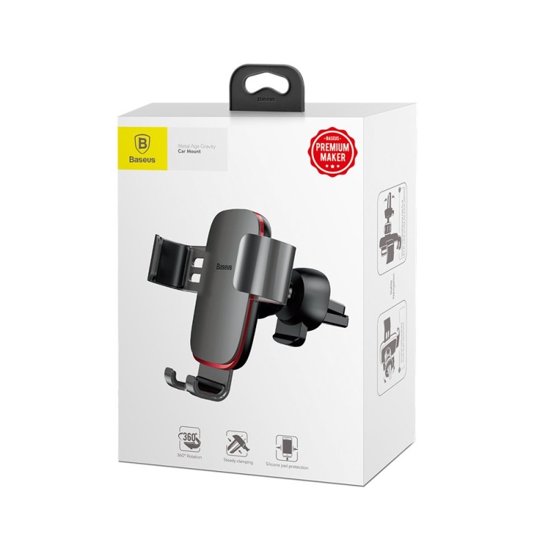 BASEUS Холдер Metal Age Gravity Car Mount с прикрепящ механизъм - Стойка за кола BASEUS Холдер Metal Age Gravity Car Mount с прикрепящ механизъм - BASEUS Холдер Metal Age Gravity Car Mount с прикрепящ механизъм