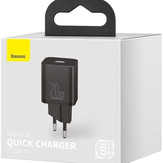 Зарядно устройство-Baseus Super Si Quick Charger 1C 20W EU - Зарядно за стена Зарядно устройство-Baseus Super Si Quick Charger 1C 20W EU - Зарядно устройство-Baseus Super Si Quick Charger 1C 20W EU