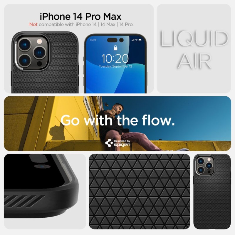 Противоударен Калъф за iPhone 14 Pro, SPIGEN Liquid Air Case,Черен - iphone 14 Pro Противоударен Калъф за iPhone 14 Pro, SPIGEN Liquid Air Case,Черен - Противоударен Калъф за iPhone 14 Pro, SPIGEN Liquid Air Case,Чер