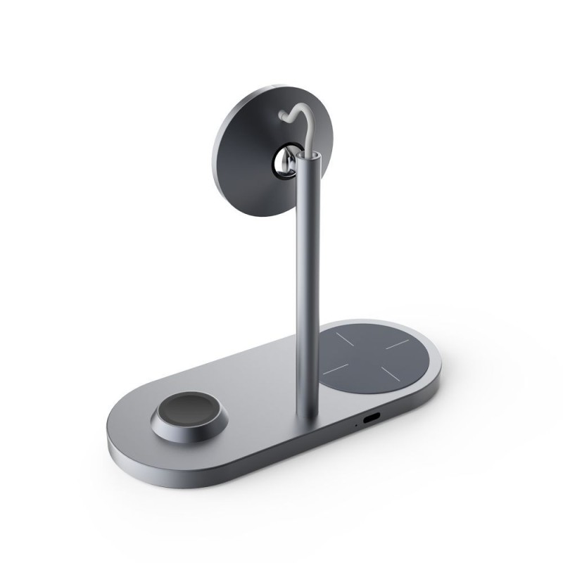 Безжично зарядно устройство TECH-PROTECT 3IN1 MAGNETIC MAGSAFE WIRELESS CHARGER,GREY - Wireless Безжично зарядно устройство TECH-PROTECT 3IN1 MAGNETIC MAGSAFE WIRELESS CHARGER,GREY - Безжично зарядно устройство TECH-PROTECT 3IN1 MAGNETIC MAGSAFE W