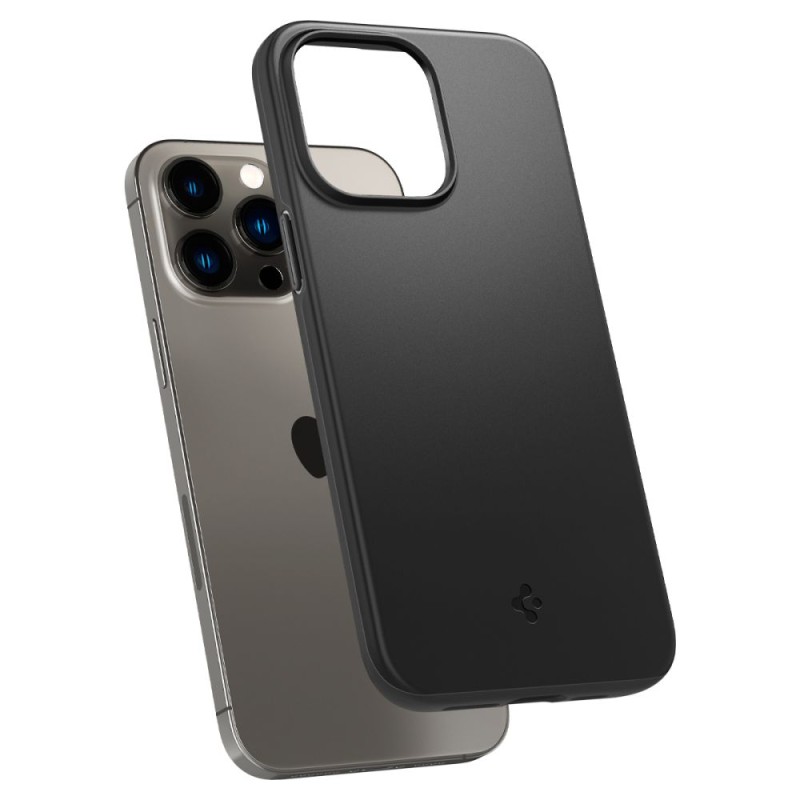 Противоударен Калъф за Spigen Thin Fit iPhone 14 Pro Max Black - iPhone 14 Pro Max Противоударен Калъф за Spigen Thin Fit iPhone 14 Pro Max Black - Противоударен Калъф за Spigen Thin Fit iPhone 14 Pro Max Black