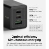 Зарядно устройство RINGKE GAN 3-PORT NETWORK CHARGER 65W BLACK - Зарядно за стена Зарядно устройство RINGKE GAN 3-PORT NETWORK CHARGER 65W BLACK - Зарядно устройство RINGKE GAN 3-PORT NETWORK CHARGER 65W BLACK