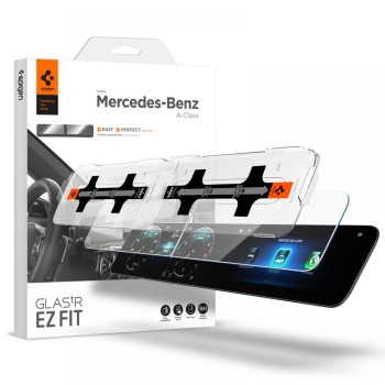 Spigen Tempered Glass GLAS.tR EZ Fit - висококачествено стъкло за дисплея на мултимедията на MERCEDES A-CLASS 2020 / 2021