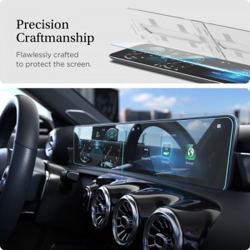 Spigen Tempered Glass GLAS.tR EZ Fit - висококачествено стъкло за дисплея на мултимедията на MERCEDES A-CLASS 2020 / 2021 Spigen Tempered Glass GLAS.tR EZ Fit - висококачествено стъкло за дисплея на мултимедията на MERCEDES A-CLASS 2020 / 2021