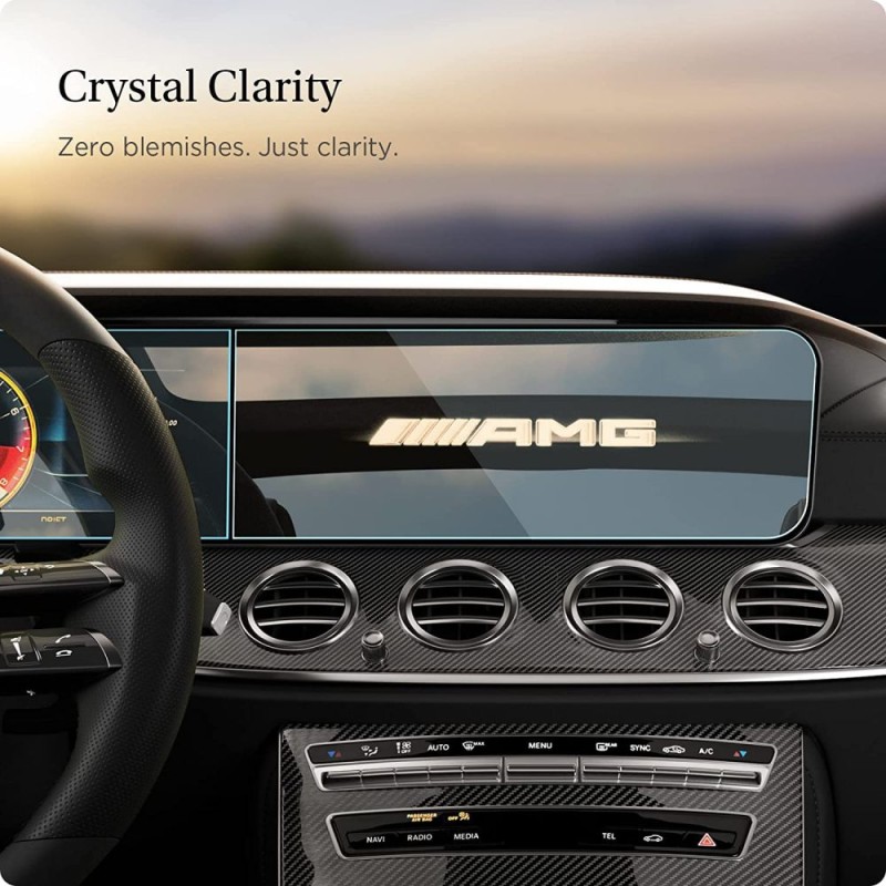 Spigen Tempered Glass GLAS.tR EZ Fit - висококачествено стъкло за дисплея на мултимедията на MERCEDES E-CLASS 2020 / 2021(прозрачно) - Протектори Spigen Tempered Glass GLAS.tR EZ Fit - висококачествено стъкло за дисплея на мултимедията на MERCEDES E-CLASS 2020 / 2021(прозрачно) - Spigen Tempered Glass GLAS.tR EZ Fit - висококачествено стъкло з