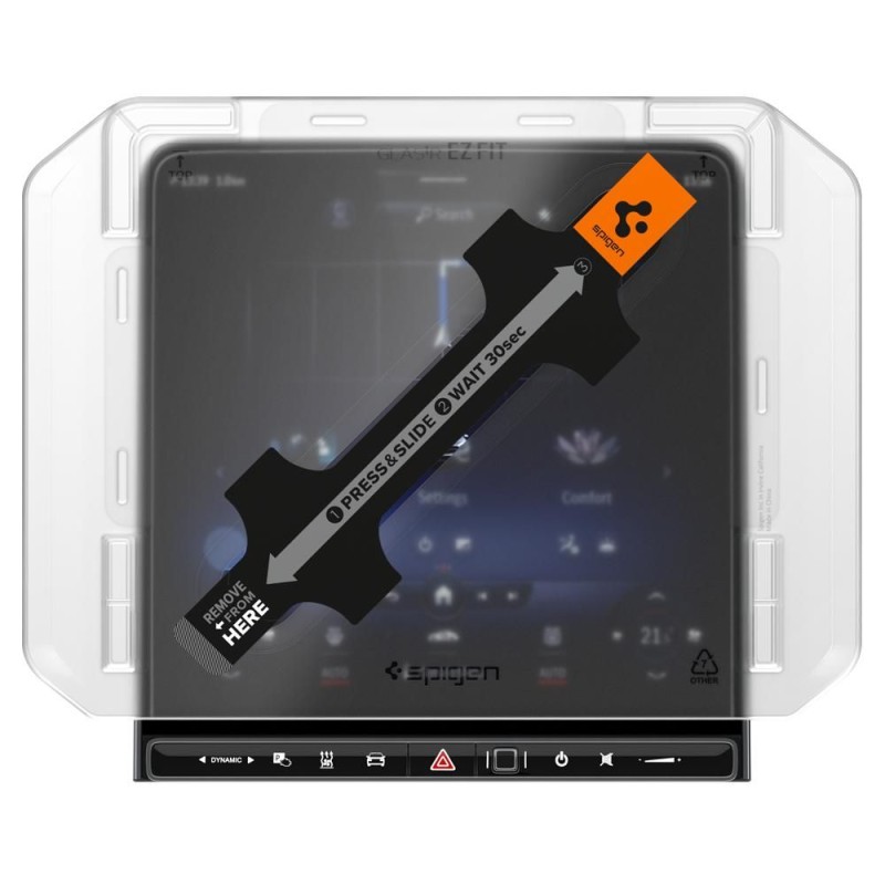 Spigen Tempered Glass GLAS.tR EZ Fit - висококачествено стъкло за дисплея на мултимедията на Mercedes S-Class 2021 (прозрачно) - Протектори Spigen Tempered Glass GLAS.tR EZ Fit - висококачествено стъкло за дисплея на мултимедията на Mercedes S-Class 2021 (прозрачно) - Spigen Tempered Glass GLAS.tR EZ Fit - висококачествено стъкло з