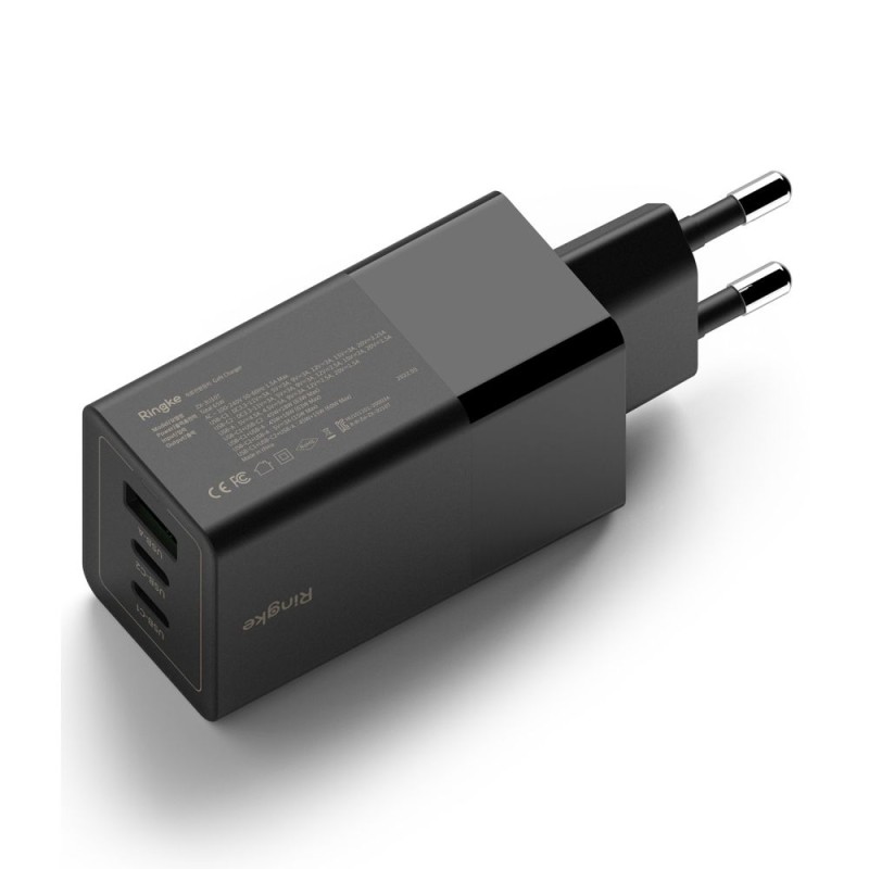Зарядно устройство RINGKE GAN 3-PORT NETWORK CHARGER 65W BLACK - Зарядно за стена Зарядно устройство RINGKE GAN 3-PORT NETWORK CHARGER 65W BLACK - Зарядно устройство RINGKE GAN 3-PORT NETWORK CHARGER 65W BLACK