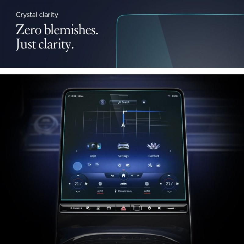 Spigen Tempered Glass GLAS.tR EZ Fit - висококачествено стъкло за дисплея на мултимедията на Mercedes S-Class 2021 (прозрачно) - Протектори Spigen Tempered Glass GLAS.tR EZ Fit - висококачествено стъкло за дисплея на мултимедията на Mercedes S-Class 2021 (прозрачно) - Spigen Tempered Glass GLAS.tR EZ Fit - висококачествено стъкло з