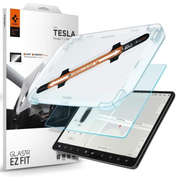 Spigen Tempered Glass GLAS.tR EZ Fit - висококачествено стъкло за дисплея на мултимедията на TESLA MODEL Y / 3(прозрачно)