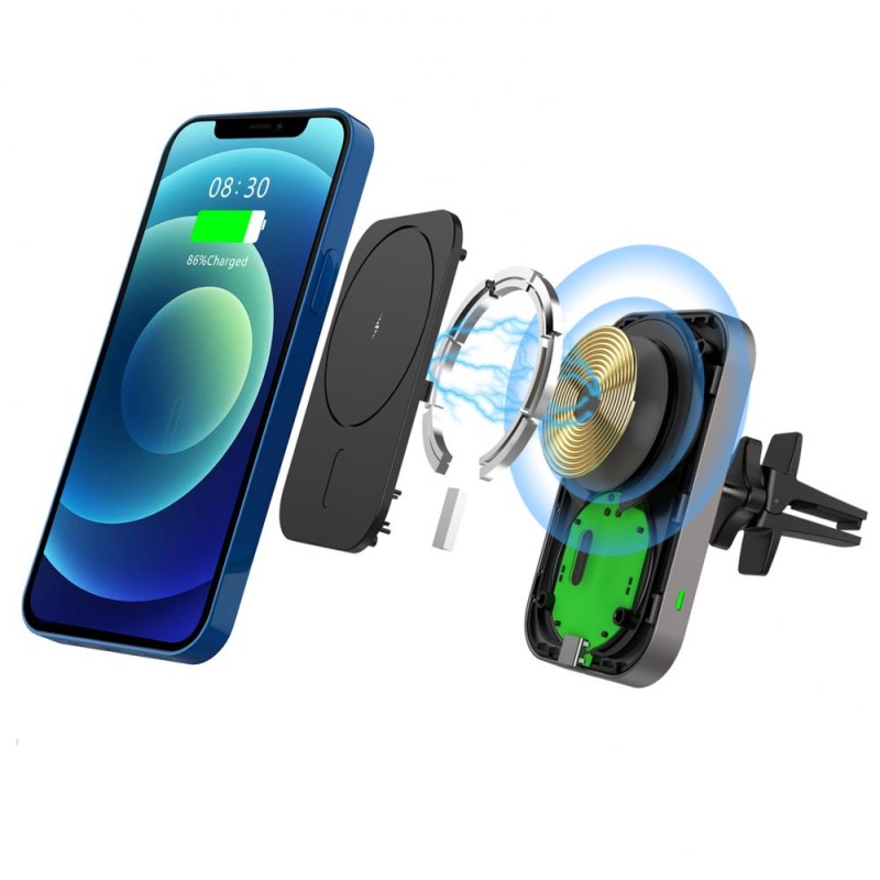 Безжично зарядноTech-Protect CW19 Magnetic Magsafe със стойка за кола - Wireless Безжично зарядноTech-Protect CW19 Magnetic Magsafe със стойка за кола - Безжично зарядноTech-Protect CW19 Magnetic Magsafe със стойка за