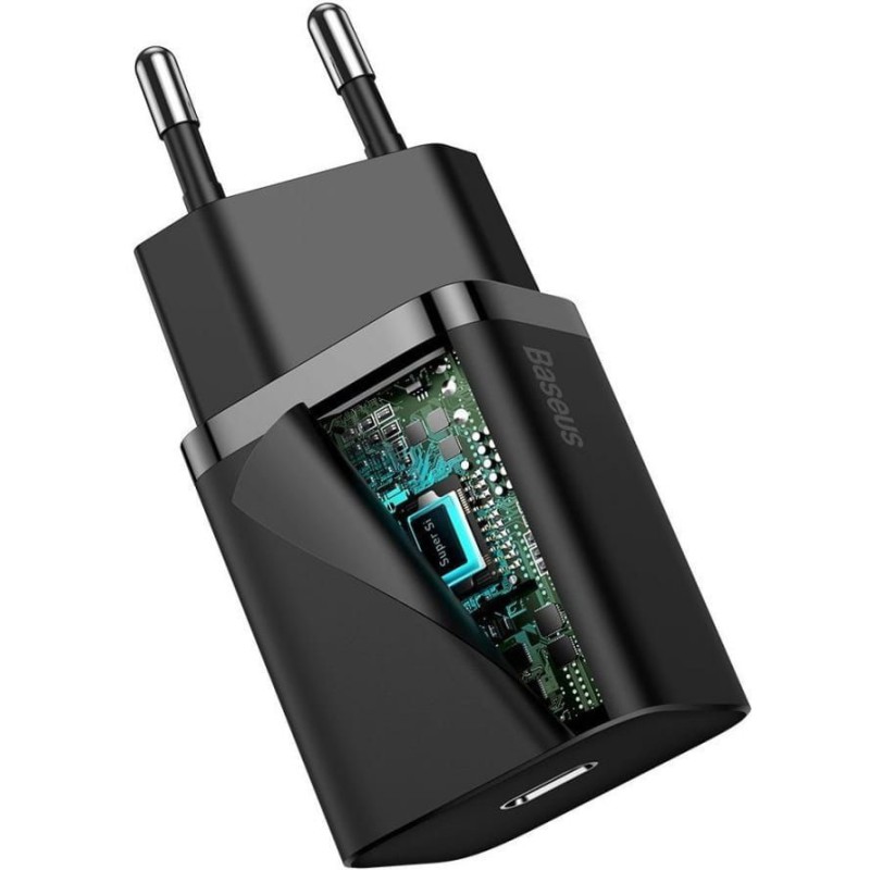 Зарядно устройство Baseus Super Si Quick Charger 1C 20W+ lightning кабел - Зарядно устройство Baseus Super Si Quick Charger 1C 20W+ lightni