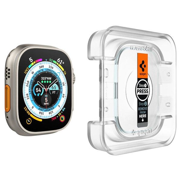 Spigen протектор за Apple Watch Ultra 49mm, прозрачен, 2 броя - Apple Spigen протектор за Apple Watch Ultra 49mm, прозрачен, 2 броя - Spigen протектор за Apple Watch Ultra 49mm, прозрачен, 2 броя