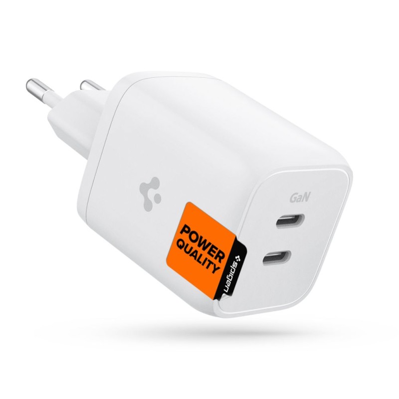 Spigen зарядно устройство с PD 65W и 2 usb-c изхода - Зарядно за стена Spigen зарядно устройство с PD 65W и 2 usb-c изхода - Spigen зарядно устройство с PD 65W и 2 usb-c изхода