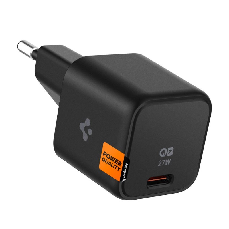 Бързо зарядно за IOS и Android с USB-C 27W от Spigen - Зарядно за стена Бързо зарядно за IOS и Android с USB-C 27W от Spigen - Бързо зарядно за IOS и Android с USB-C 27W от Spigen