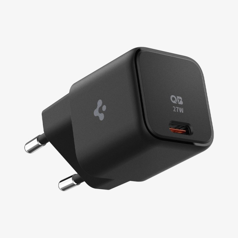 Бързо зарядно за IOS и Android с USB-C 27W от Spigen - Зарядно за стена Бързо зарядно за IOS и Android с USB-C 27W от Spigen - Бързо зарядно за IOS и Android с USB-C 27W от Spigen