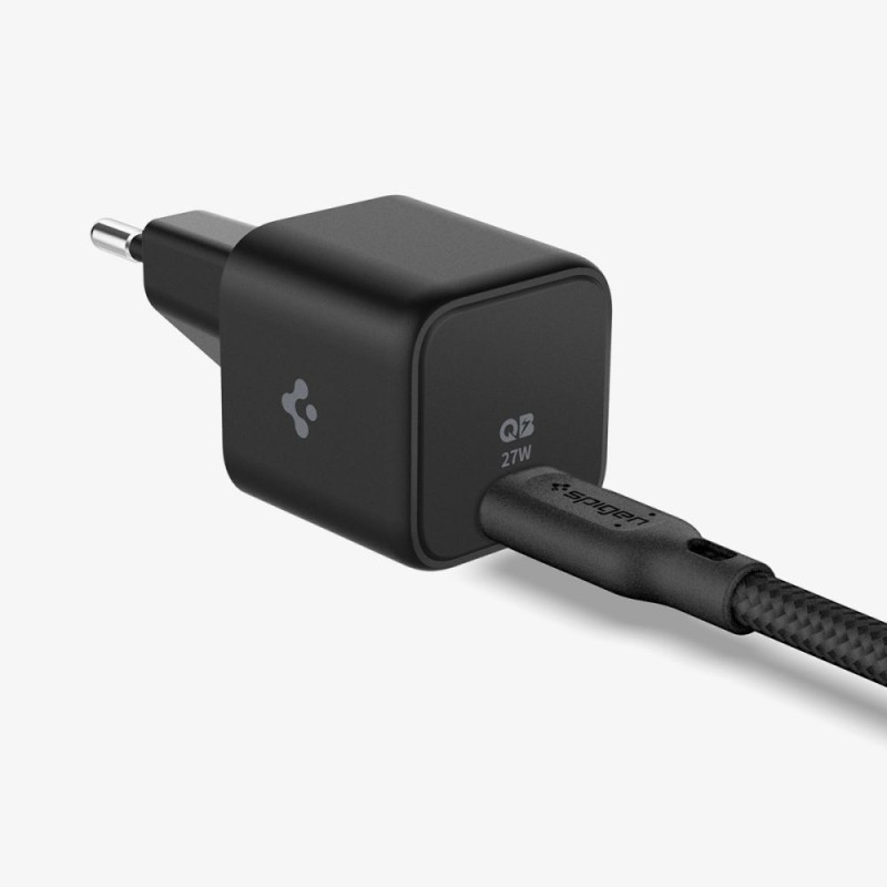 Бързо зарядно за IOS и Android с USB-C 27W от Spigen - Зарядно за стена Бързо зарядно за IOS и Android с USB-C 27W от Spigen - Бързо зарядно за IOS и Android с USB-C 27W от Spigen