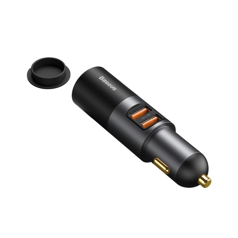 Baseus Cigarette Lighter -бързо зарядно за кола с 2xUSB изходи и извод за запалка - Зарядно за кола Baseus Cigarette Lighter -бързо зарядно за кола с 2xUSB изходи и извод за запалка - Baseus Cigarette Lighter -бързо зарядно за кола с 2xUSB изходи и