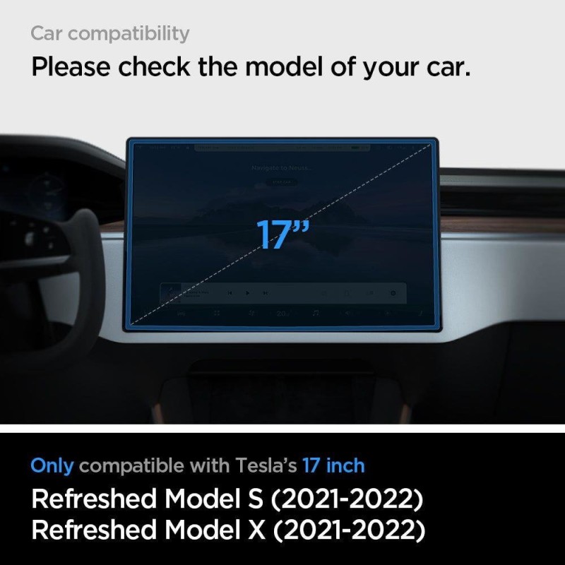 Spigen Tempered Glass – висококачествено стъкло за дисплея на мултимедията на TESLA MODEL X 2022 / MODEL S 2021 - Spigen Tempered Glass – висококачествено стъкло за дисплея на му