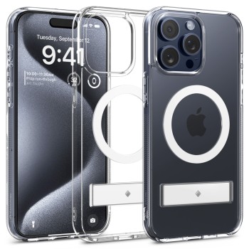 Magsafe калъф за iPhone 15 Pro, Spigen Caseology Capella MagSafe Kickstand