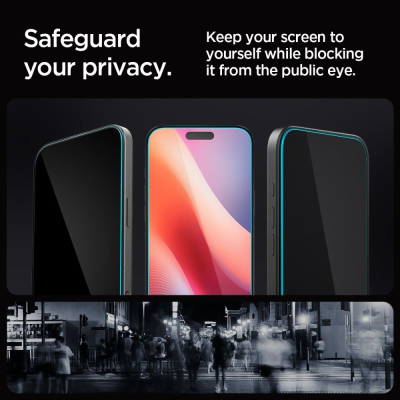 Privacy Протектор за iPhone 16 Pro, SPIGEN Glass tR EZ Fit,2 броя - iPhone 16 Pro Privacy Протектор за iPhone 16 Pro, SPIGEN Glass tR EZ Fit,2 броя - Privacy Протектор за iPhone 16 Pro, SPIGEN Glass tR EZ Fit,2 бро