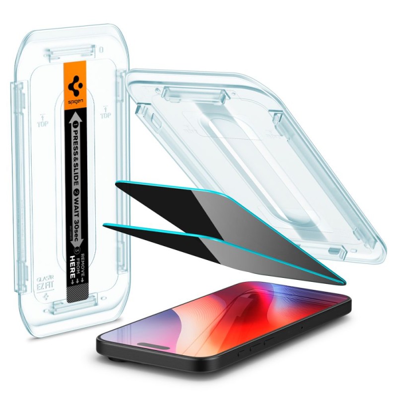 Privacy Протектор за iPhone 16 Pro, SPIGEN Glass tR EZ Fit,2 броя - iPhone 16 Pro Privacy Протектор за iPhone 16 Pro, SPIGEN Glass tR EZ Fit,2 броя - Privacy Протектор за iPhone 16 Pro, SPIGEN Glass tR EZ Fit,2 бро