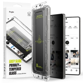 PRIVACY Стъклен протектор с апарат за монтаж RIngke Easy Slide 2-pack Galaxy S25 Ultra