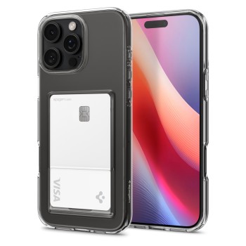Spigen Crystal Slot Case – силиконов кейс с отделение за карти за iPhone 16 Pro