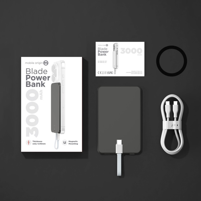 Външна магнитна батерия Mobile Origin Blade 3000 mAh - Външни батерии Външна магнитна батерия Mobile Origin Blade 3000 mAh - Външна магнитна батерия Mobile Origin Blade 3000 mAh