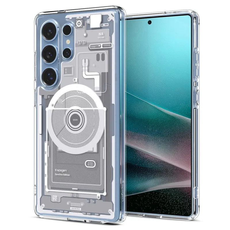 Spigen Ultra Hybrid Mag кейс за Samsung Galaxy S25 Ultra – Zero One White - Spigen Ultra Hybrid Mag кейс за Samsung Galaxy S25 Ultra – Zero