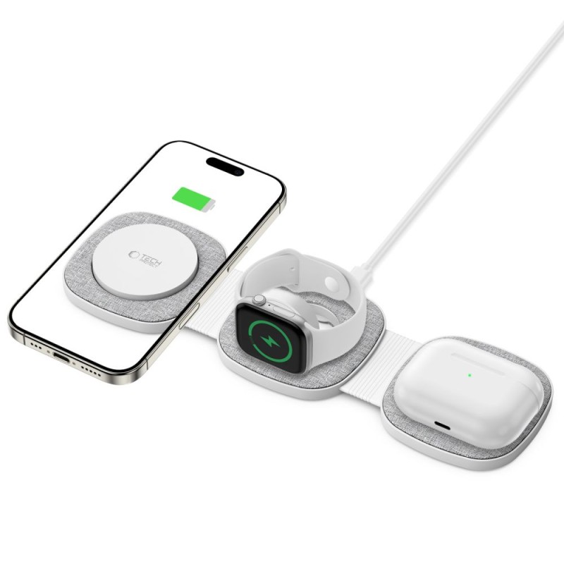 Сгъваемо безжично зарядно 3в1 с MagSafe от Tech Protect A32 - Wireless Сгъваемо безжично зарядно 3в1 с MagSafe от Tech Protect A32 - Сгъваемо безжично зарядно 3в1 с MagSafe от Tech Protect A32