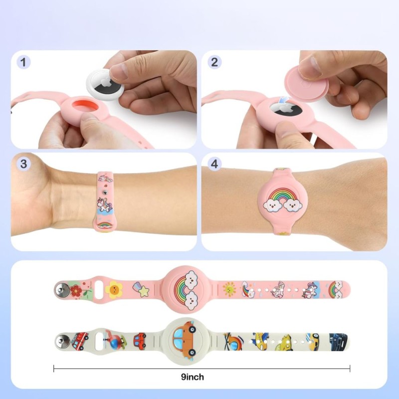 Tech-Protect Smooth For Kids – 2 бр. цветни силиконови каишки за Apple AirTag - За децата Tech-Protect Smooth For Kids – 2 бр. цветни силиконови каишки за Apple AirTag - Tech-Protect Smooth For Kids – 2 бр. цветни силиконови каишки за